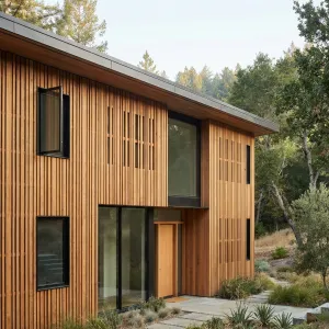 Cedar Ribbon Hillside Modern Home
