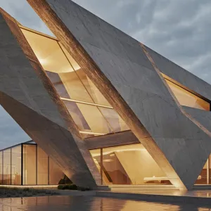 Geometric Haven with Amber Glow