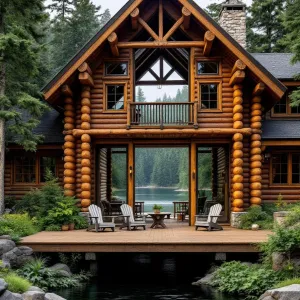 Log Cabin by the Bubbling Brook