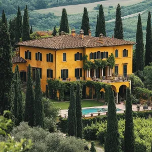 Italian Villa Amid Verdant Splendor