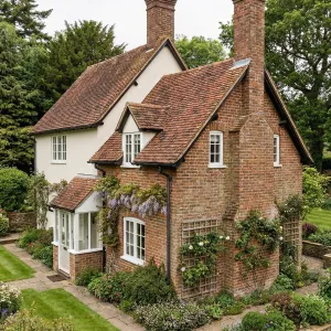 Wisteria Clad Brick Garden Cottage