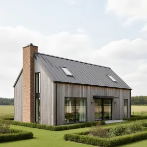 Ash-Clad Gable With Brick Flue