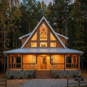 Starlit Peakfront Hideaway Porch Cabin