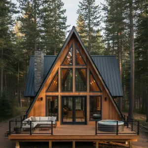A-Frame Haven with a Cozy Deckside Retreat