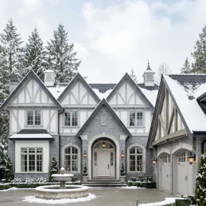 Wintercourt Gables In Snowy Stillness