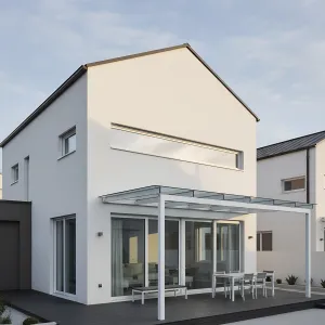 Calm Terrace With Framed Glass