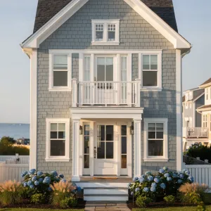 Harborfront Blue Gable Getaway
