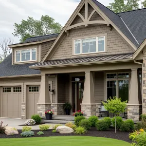 Craftsman Charm Beneath Fluffy Skies