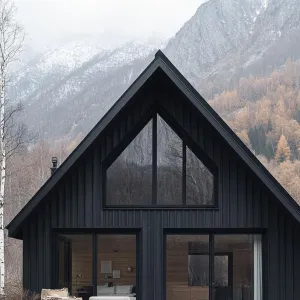 Nordic House Nestled in Mountains
