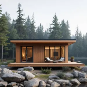 Tranquil Riverside Hut with Modern Flair