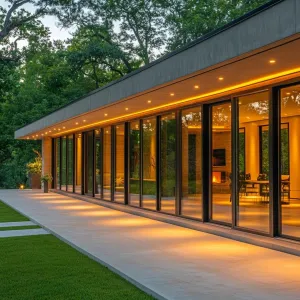 Longhouse Harmony: Glass and Nature Unite