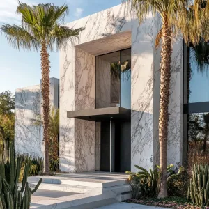 Marble Masterpiece With Palm Trees