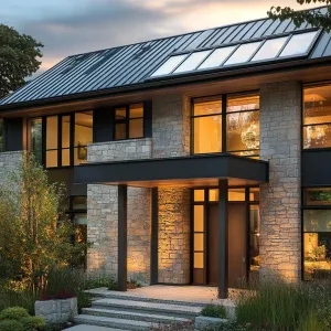 Zinc Roof With Integrated Skylights