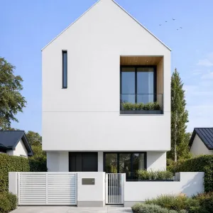 Crisp Nordic Courtyard Tower House