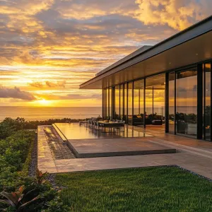 Sun-Kissed Glass House: An Oceanic Delight