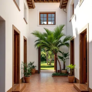 Palm Parade: A Sunny Courtyard Escape