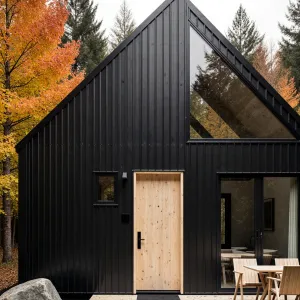 Minimalist Retreat in Fiery Foliage