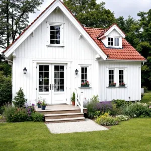 Scandinavian Hut With a Splash of Red