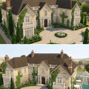 Sunlit Terraced Manor With Formal Hedges