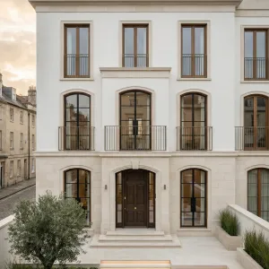 Urban Creamstone Courtyard Terrace Residence