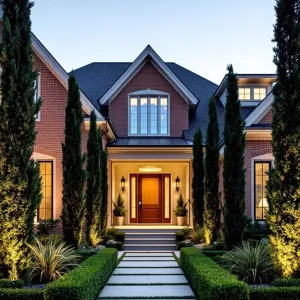 Brick Beauty with Cypress Guardians
