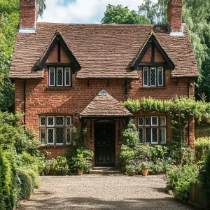 Brick Abode with Cheery Chimneys